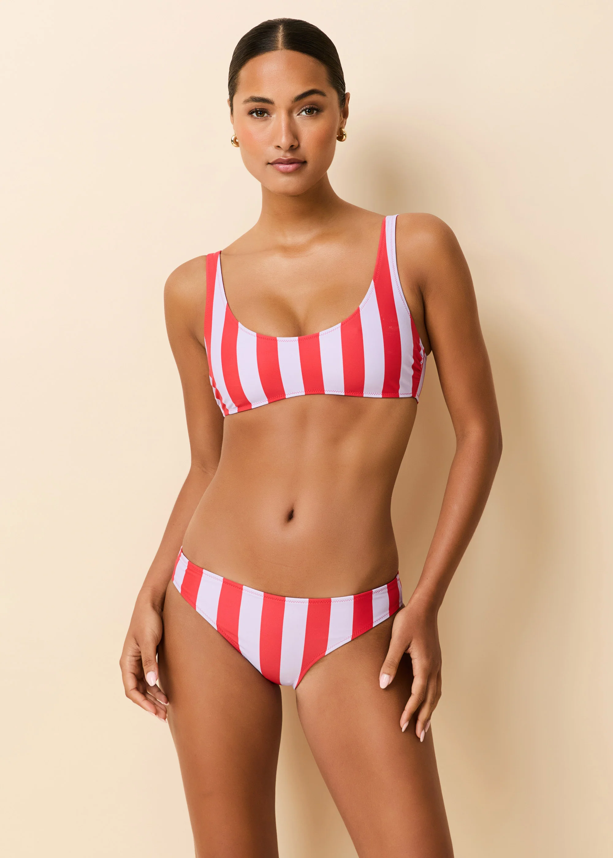 Elle Reversible Bikini Bottom Lipstick Red / Lavender - Image 3