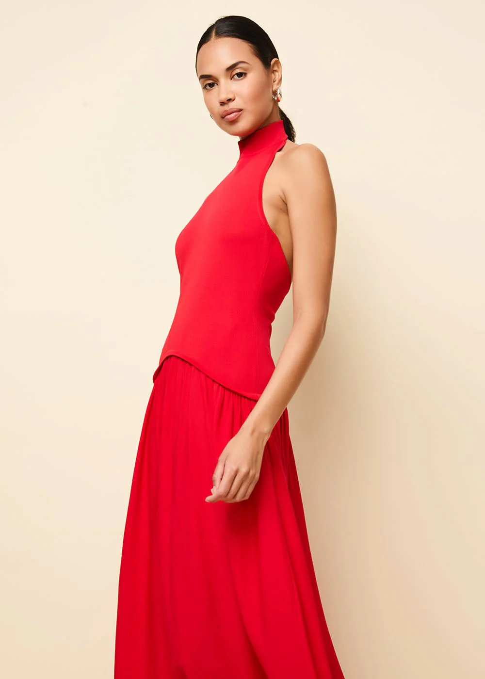 Halter Soglio Dress Apple Red - Image 3