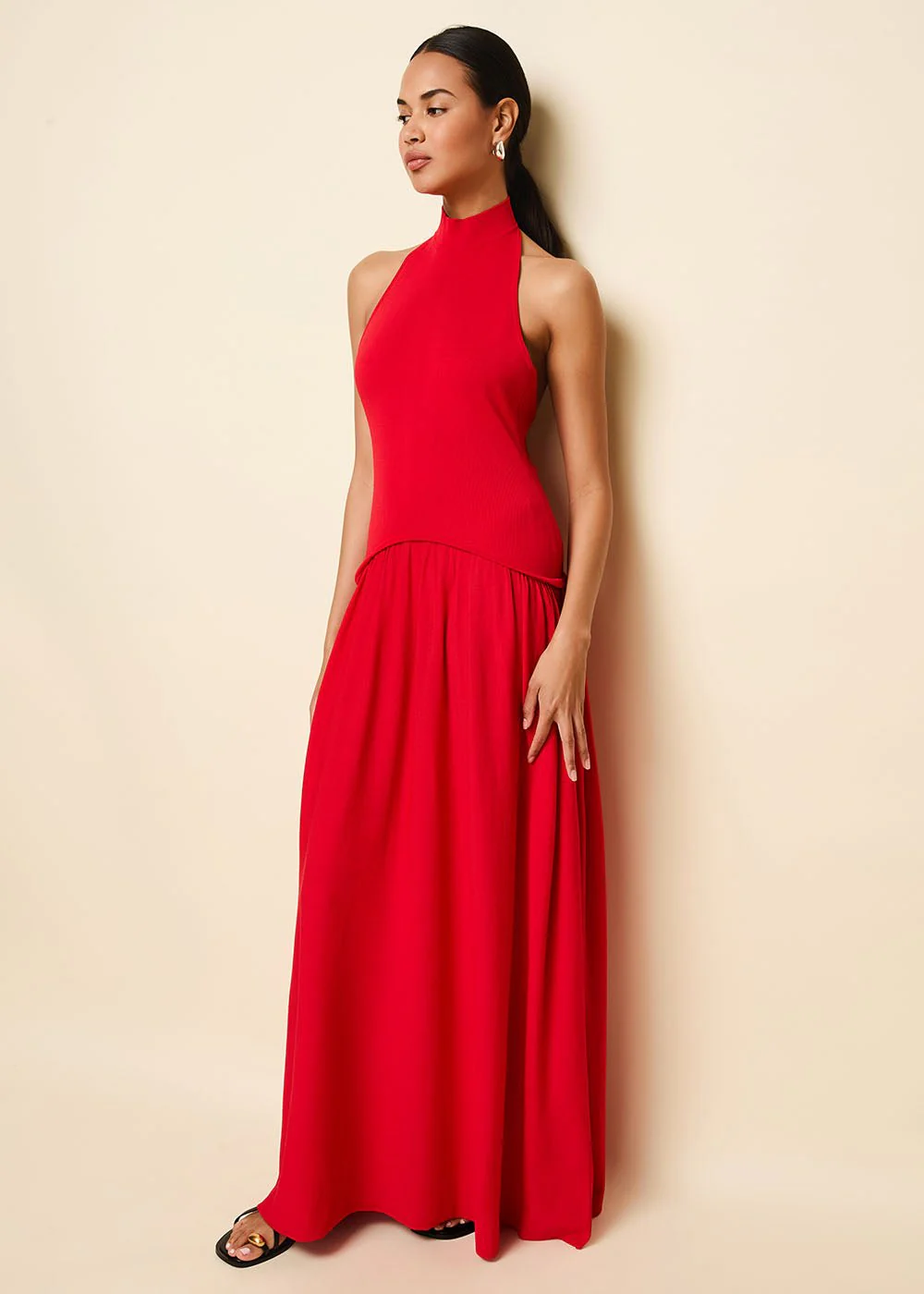 Halter Soglio Dress Apple Red - Image 4