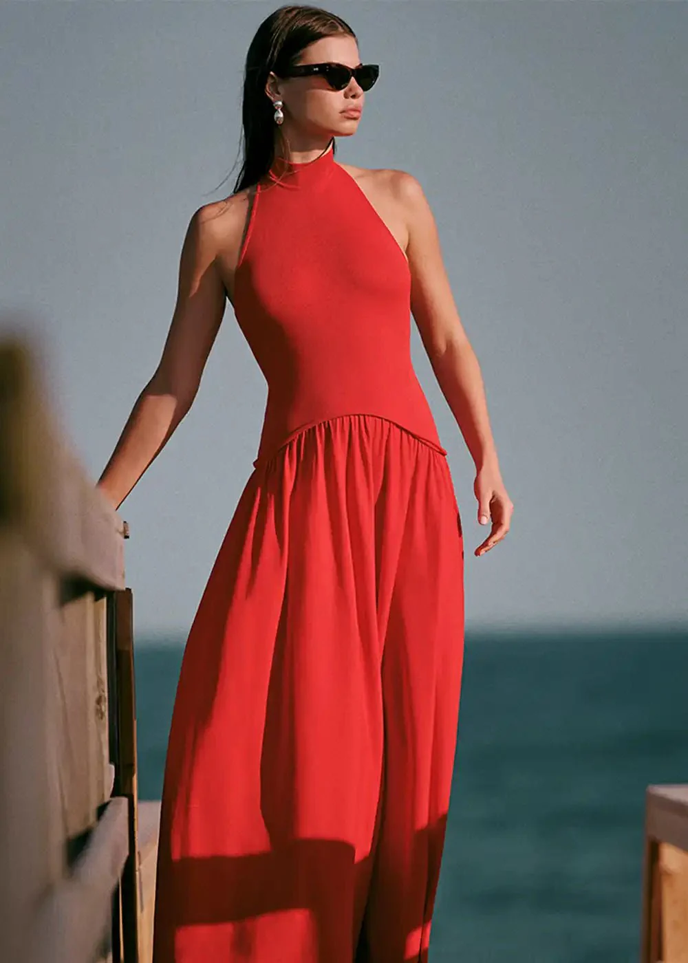 Halter Soglio Dress Apple Red - Image 5