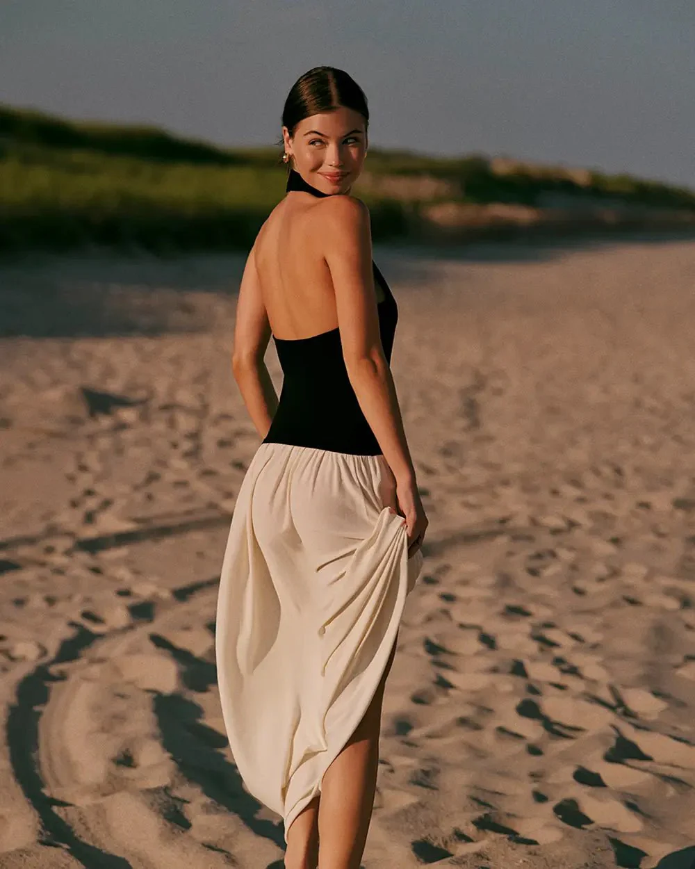 Halter Soglio Dress Ecru Noir - Image 6