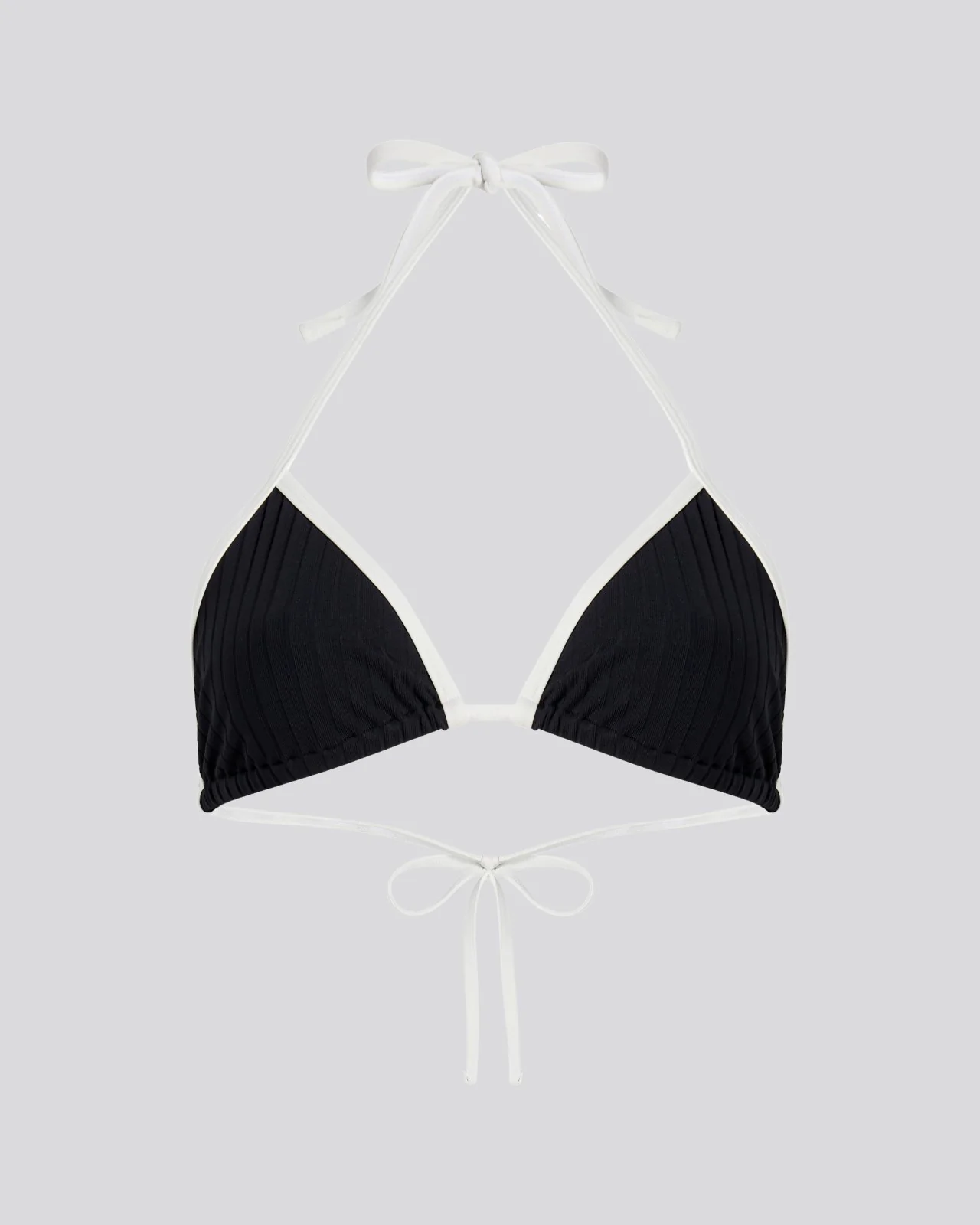 Iris Ribbed Bikini Top Noir / Optic White - Image 4