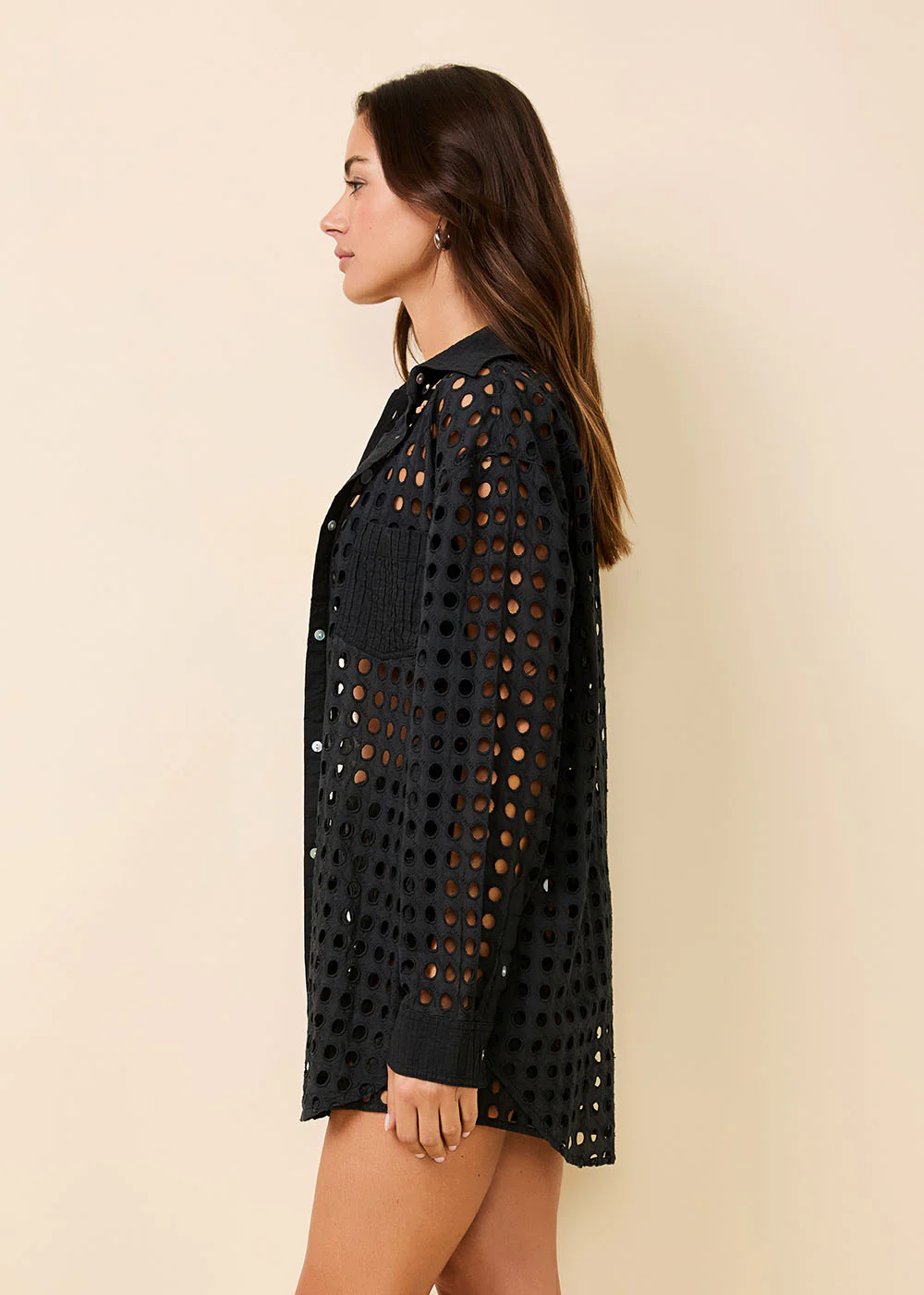 Oxford Tunic Classic Eyelet Noir - Image 3