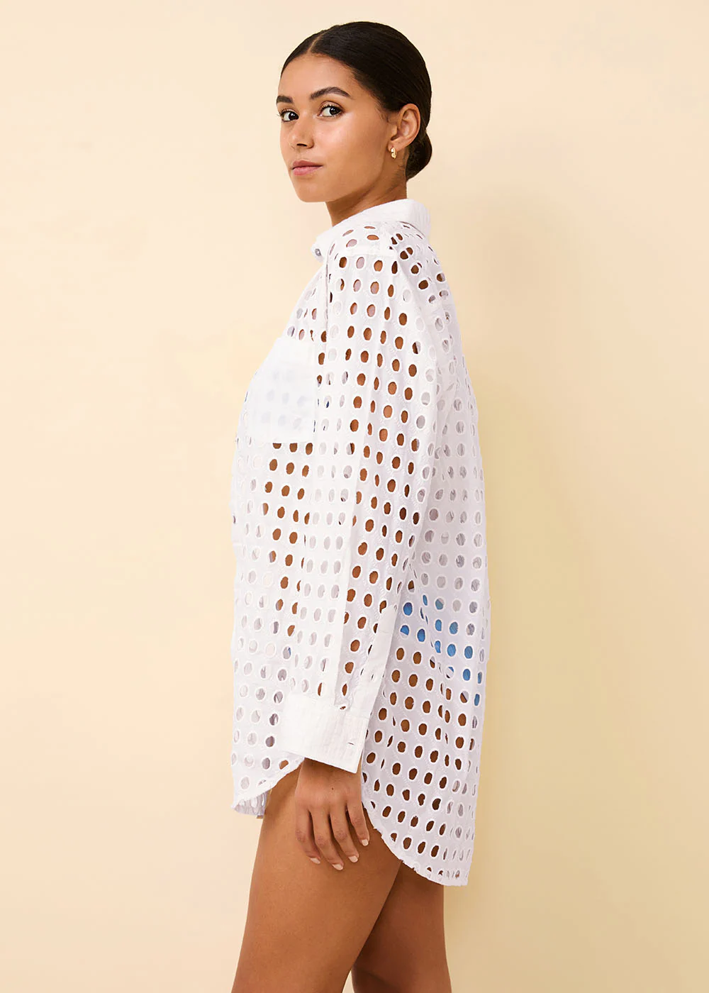 Oxford Tunic Classic Eyelet Optic White - Image 3