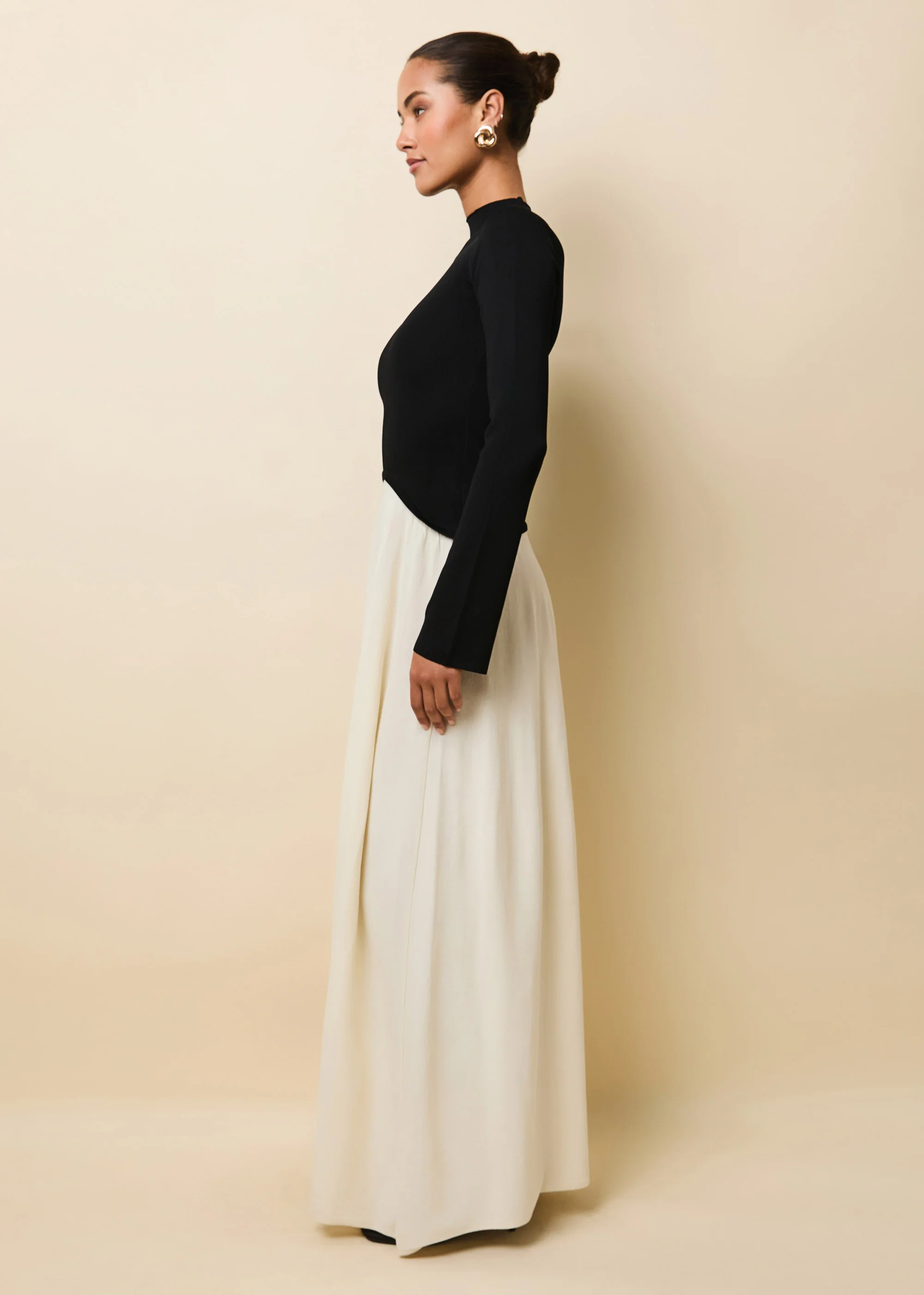 Soglio Dress Ecru / Noir - Image 3