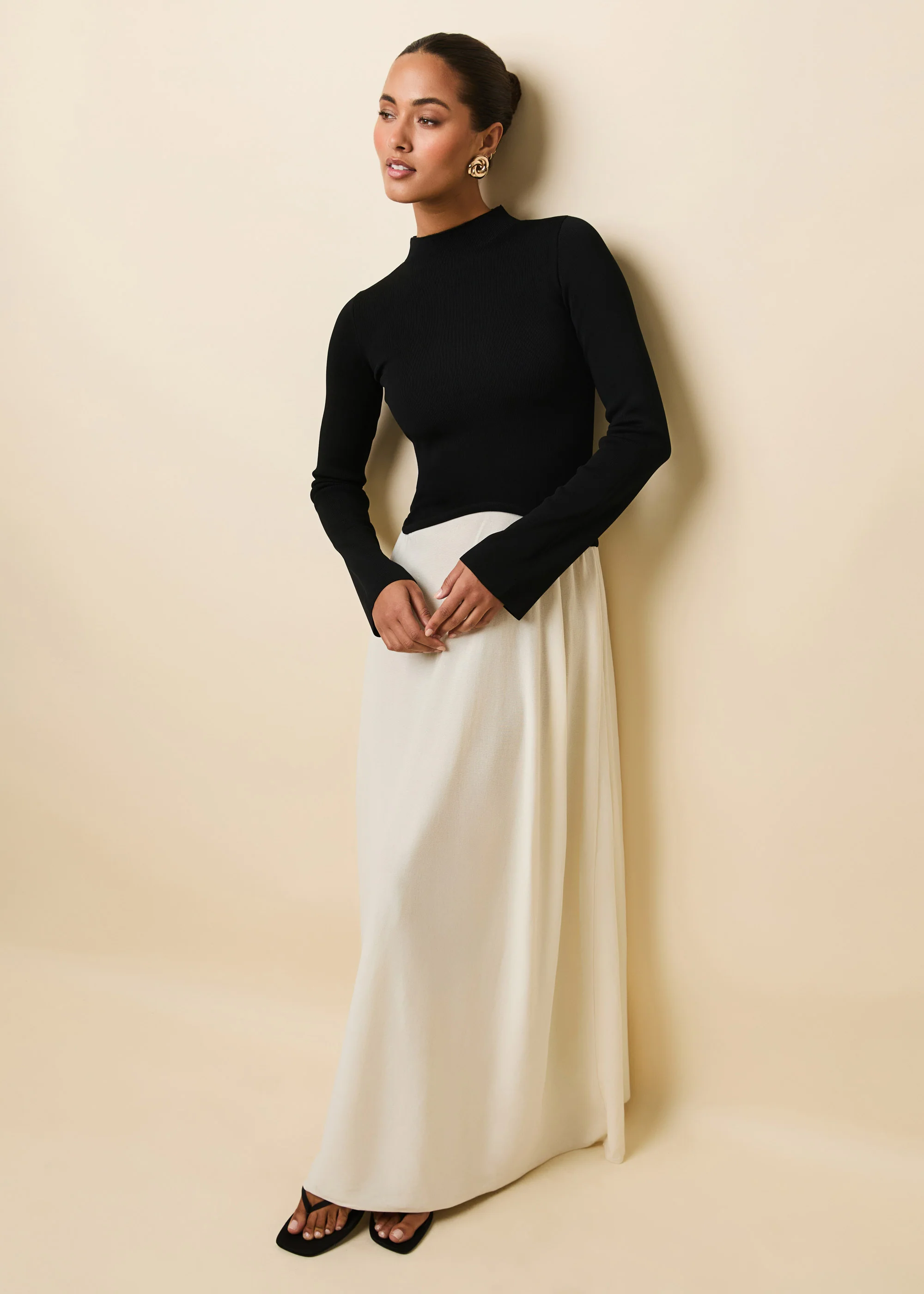 Soglio Dress Ecru / Noir - Image 4